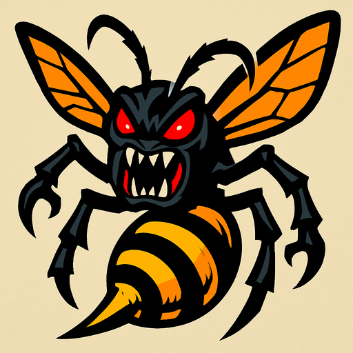 big evil wasp.
In-Game asset.  2d.  High contrast.  No shadows