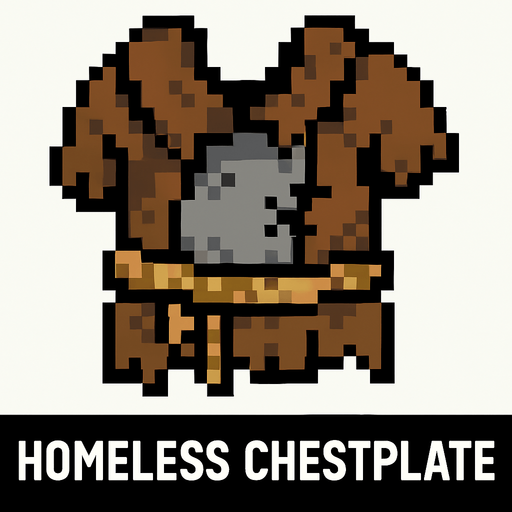 HOMELESS CHESTPLACE PIXEL.
In-Game asset.  2d.  High contrast.  No shadows