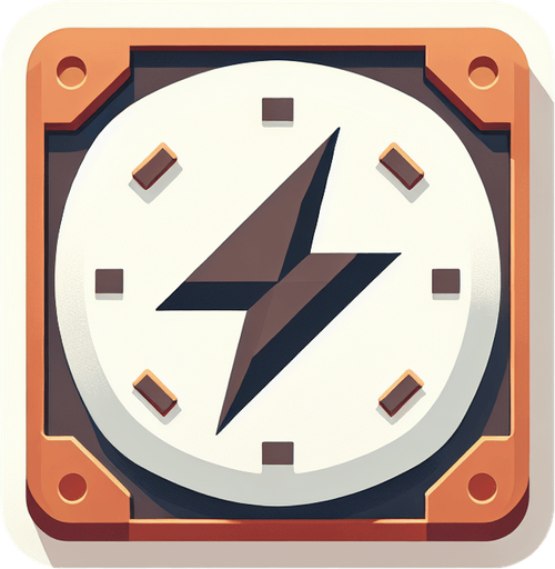 Single Game Texture. In-Game asset. 2d. flat minimalistic graphic. Boost pad with a lightning icon on the top. Top view. Blank background. High contrast. No shadows..
Single Game Texture. In-Game asset. 2d. Blank background. High contrast. No shadows.