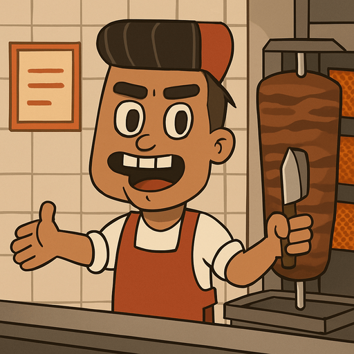 doner kebab master. 2d. Like doner store background