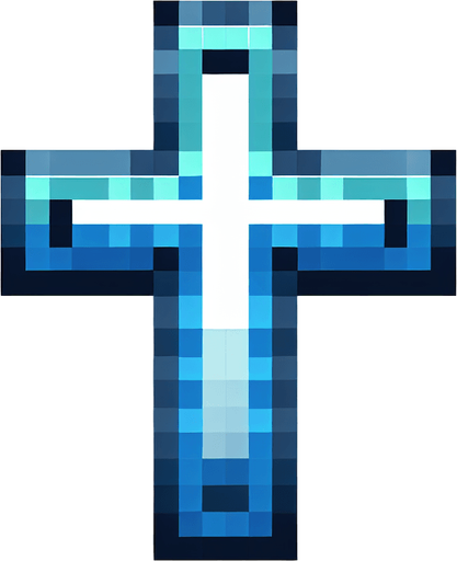 pixel art cross with blue accents
Single Game Texture. In-Game asset. 2d. Blank background. High contrast. No shadows.