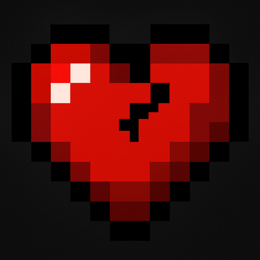 Minecraf hardcore heart.
In-Game asset.  2d.  High contrast.  No shadows