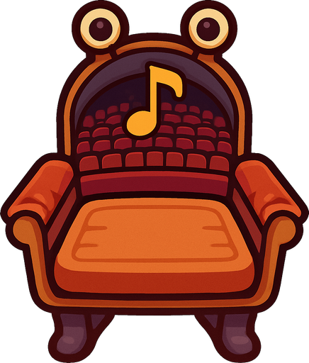 Silla de un Sala de Conciertos Viviente vista desde arriba.
In-Game asset.  2d.  High contrast.  No shadows