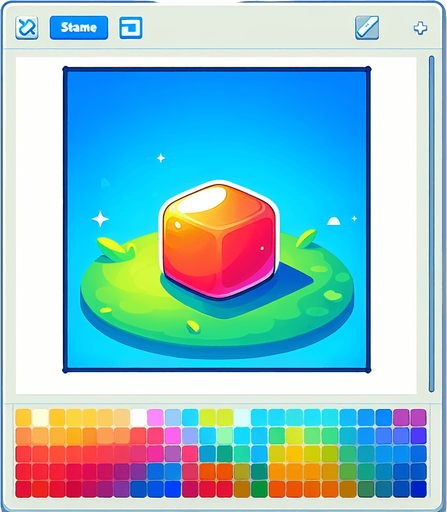 cartone animato quadrato.
Single Game Texture. In-Game asset. 2d. Blank background. High contrast. No shadows.