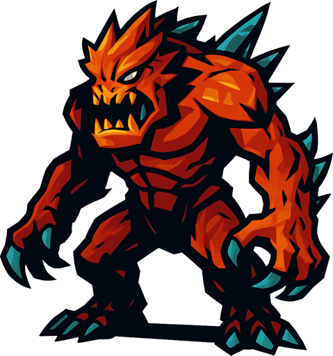 giand mosnter.
In-Game asset.  2d.  High contrast.  No shadows