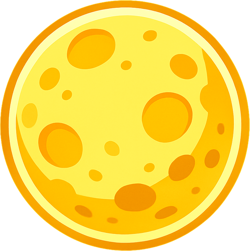 Una luna brillante.
In-Game asset.  2d.  High contrast.  No shadows