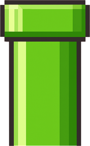 Flappy Bird Oyunundaki boru.
In-Game asset.  2d.  High contrast.  No shadows