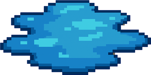 pixel art 2D puddle.
In-Game asset.  2d.  High contrast.  No shadows