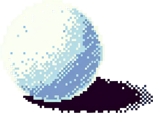 snowball. Single Game Texture. In-Game asset. 2d. Blank background. High contrast. No shadows. pixelated. 8 bit