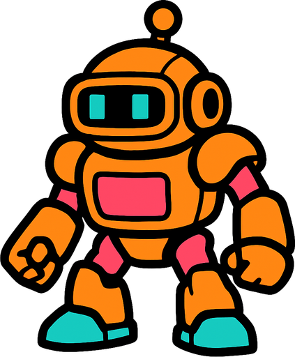 robot.
In-Game asset.  2d.  High contrast.  No shadows