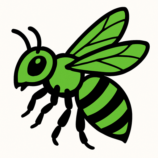 Abeille verte.
In-Game asset.  2d.  High contrast.  No shadows
