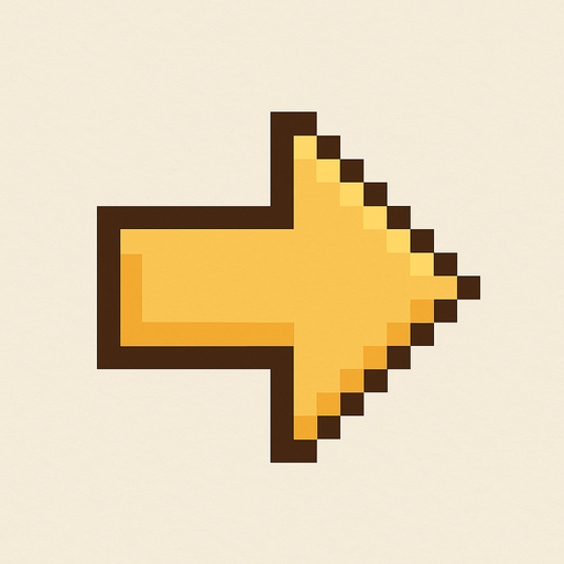 #F3D296 colour small arrow pixel art.
In-Game asset.  2d.  High contrast.  No shadows