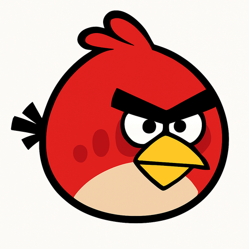 bird from angry birds.
In-Game asset.  2d.  High contrast.  No shadows