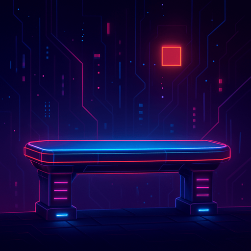 Neon cyberpunk futuristic glowing side-view 2d platformer style platform flat top