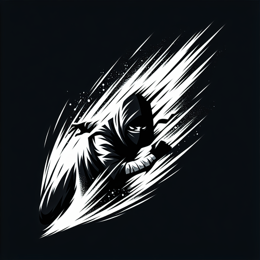 trace blanche verticale d'un effet de coup de ninja