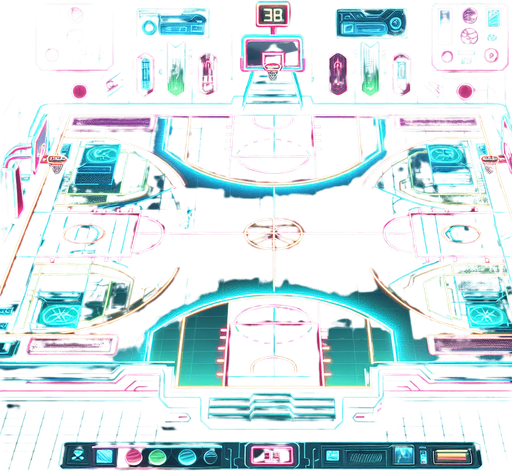 Futuristic basketball.
Single Game Texture. In-Game asset. 2d. Blank background. High contrast. No shadows.