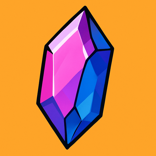Crystal.
In-Game asset.  2d.  High contrast.  No shadows