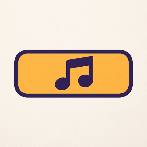 yatay müzik notası şeklinde bir buton.
In-Game asset.  2d.  High contrast.  No shadows