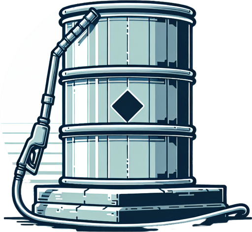 gasoline barel.
Single Game Texture. In-Game asset. 2d. Blank background. High contrast. No shadows.