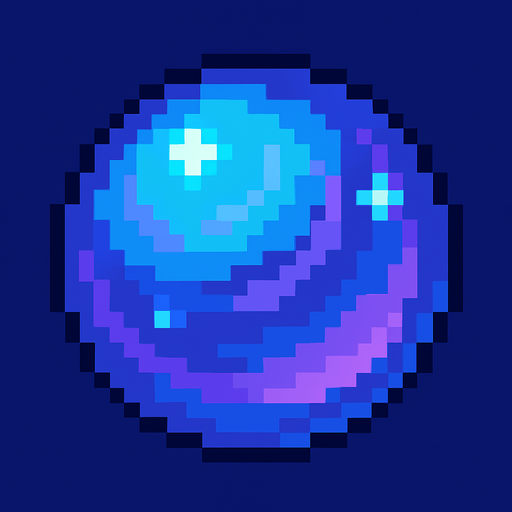 dream orb 2d pixel art.
In-Game asset.  2d.  High contrast.  No shadows