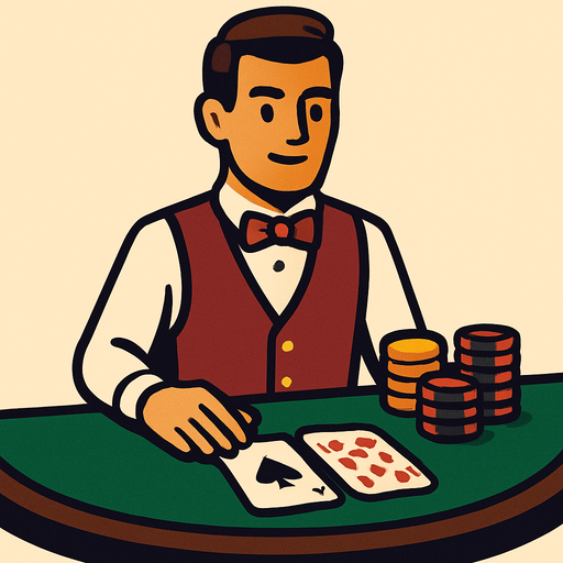 a croupier.
In-Game asset.  2d.  High contrast.  No shadows