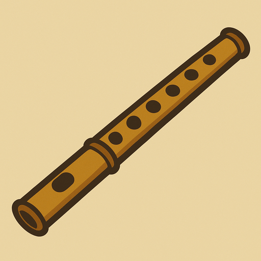 Flute in professor Layton game style.
In-Game asset.  2d.  High contrast.  No shadows