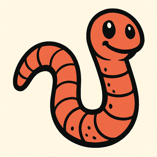 Worm.
In-Game asset.  2d.  High contrast.  No shadows