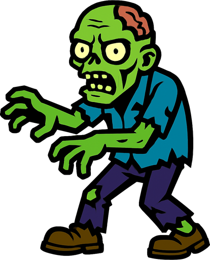 Zombie.
In-Game asset.  2d.  High contrast.  No shadows