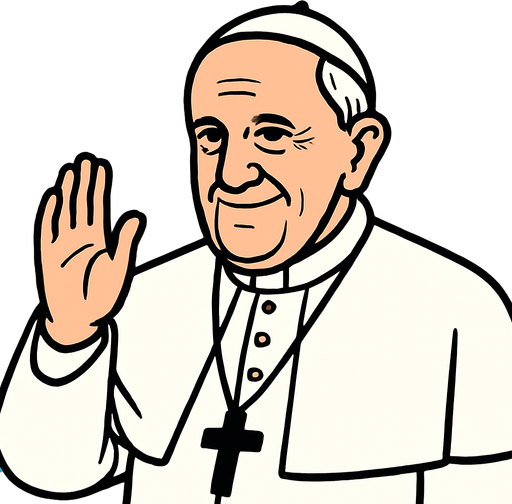 Pope Francis.
In-Game asset.  2d.  High contrast.  No shadows