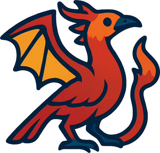 2d bird dragon.
In-Game asset.  2d.  High contrast.  No shadows