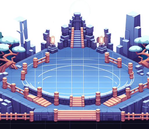 arena mg.
Single Game Texture.  In-Game asset.  2d.  Blank background.  High contrast.  No shadows