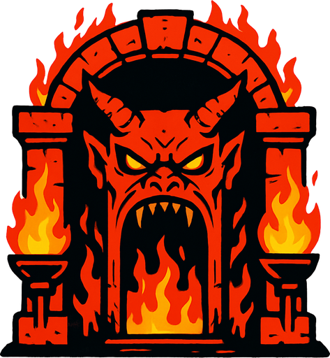 puerta del infierno.
In-Game asset.  2d.  High contrast.  No shadows