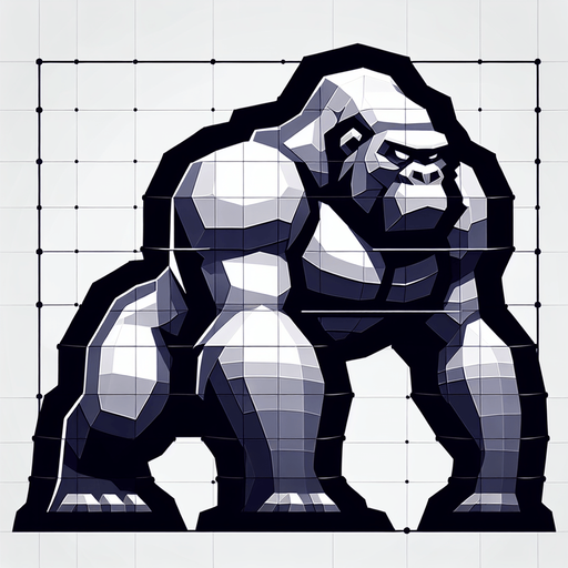 GORILLA.
Single Game Texture. In-Game asset. 2d. Blank background. High contrast. No shadows.
