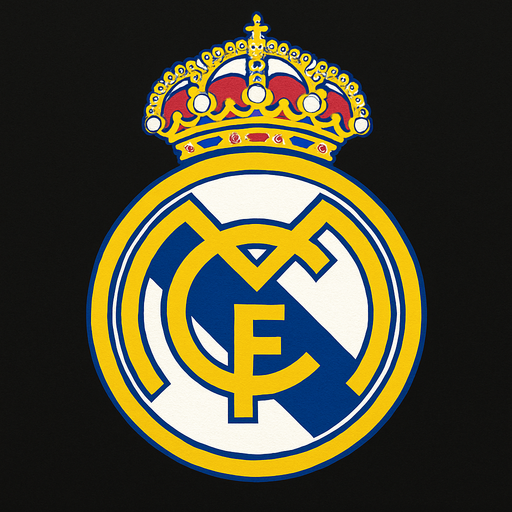 Real Madrid logo.
In-Game asset.  High contrast.  No shadows