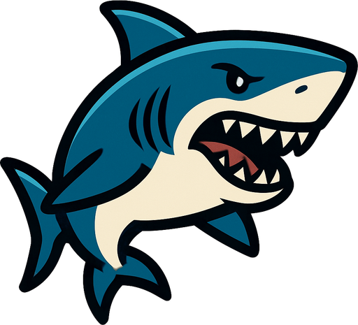 shark.
In-Game asset.  2d.  High contrast.  No shadows