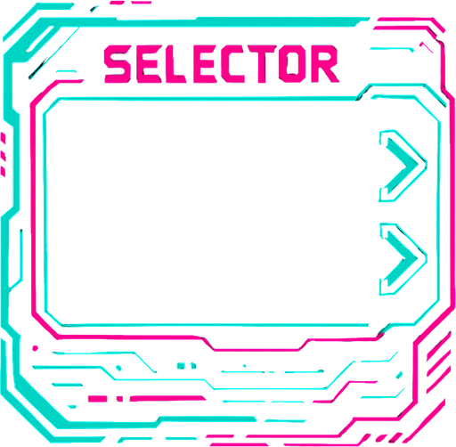 Cyberpunk style design empty selector UI.
In-Game asset.  2d.  High contrast.  No shadows