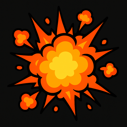 explotion.
In-Game asset.  2d.  High contrast.  No shadows