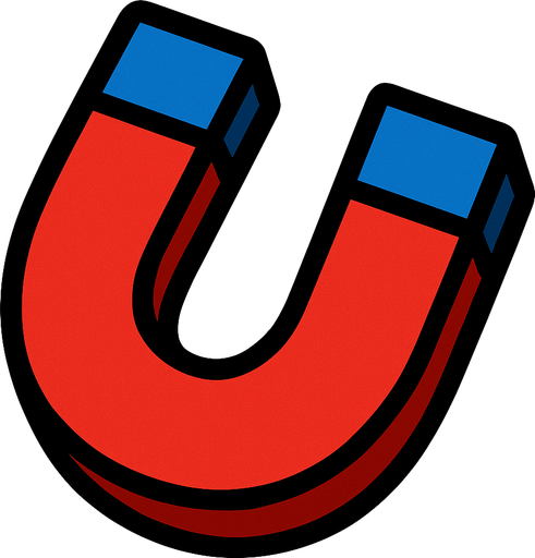 magnet.
In-Game asset.  2d.  High contrast.  No shadows