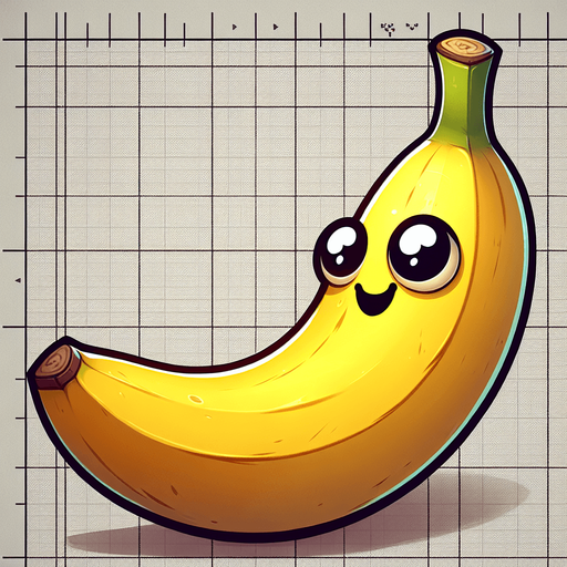 Banana with eye and mouth animation..
Single Game Texture.  In-Game asset.  2d.  Blank background.  High contrast.  No shadows