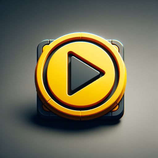 Create a yellow Play button.
Single Game Texture. In-Game asset. 2d. Blank background. High contrast. No shadows.