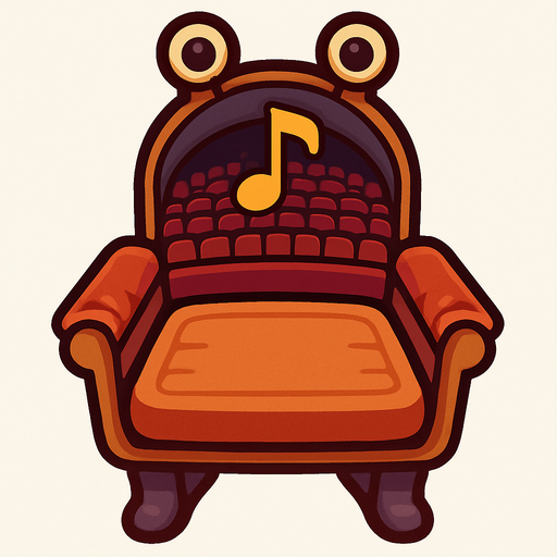 Silla de un Sala de Conciertos Viviente vista desde arriba.
In-Game asset.  2d.  High contrast.  No shadows