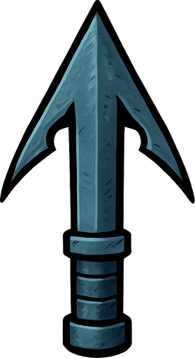 vertical harpoon head.
In-Game asset.  2d.  High contrast.  No shadows