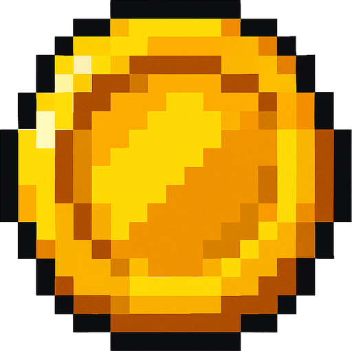 gold.
In-Game asset.  High contrast.  No shadows. pixel. pixel