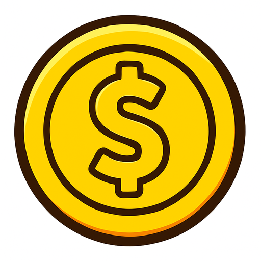 coin.
In-Game asset.  2d.  High contrast.  No shadows