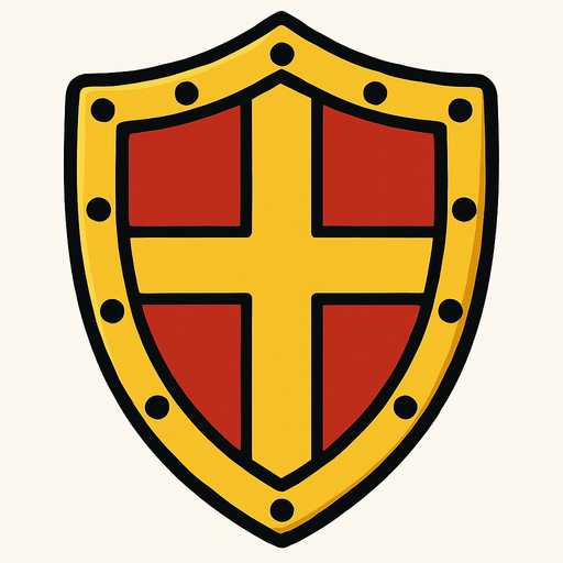Un escudo.
In-Game asset.  2d.  High contrast.  No shadows