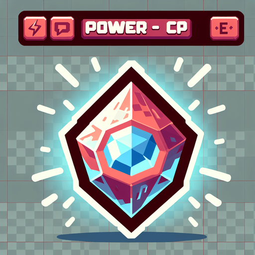 Powerupice.
Single Game Texture.  In-Game asset.  2d.  Blank background.  High contrast.  No shadows. 3d
