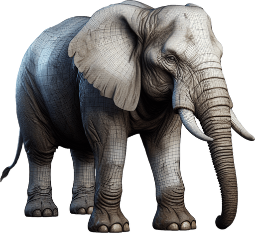 generate a elephant.
Single Game Texture.  In-Game asset.  2d.  Blank background.  High contrast.  No shadows