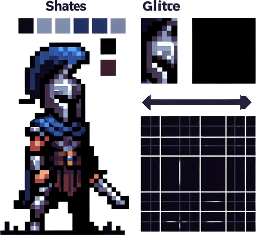 savasci kotu karakter pixelart.
Single Game Texture.  In-Game asset.  2d.  Blank background.  High contrast.  No shadows