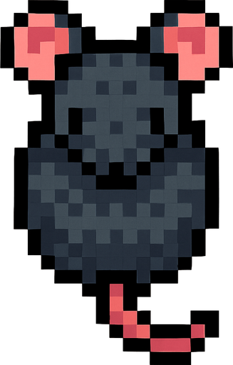 rata pixel art. desde arriba
In-Game asset.  2d.  High contrast.  No shadows