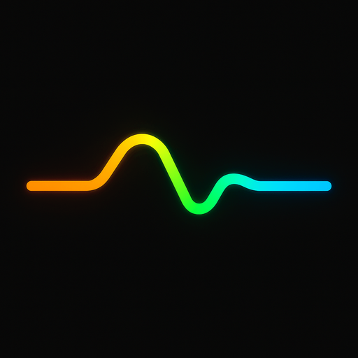 light neon orange yellow green and blue line.
In-Game asset.  2d.  High contrast.  No shadows